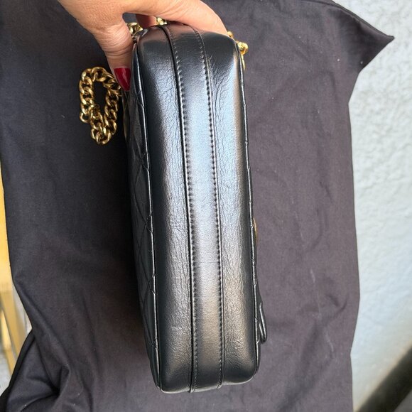 Rare Chanel 23P Mini Flap Black Calfskin Distressed Gold Cruise 2023 Microchip - Picture 13 of 16